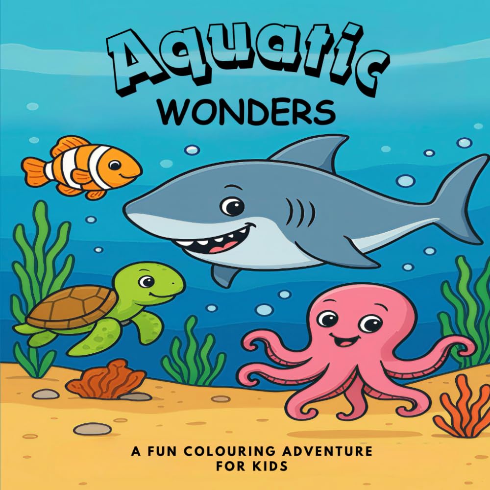 Aquatic Wonders: 33 Incredible Pages: Colouring Book for Boys & Girls 4+