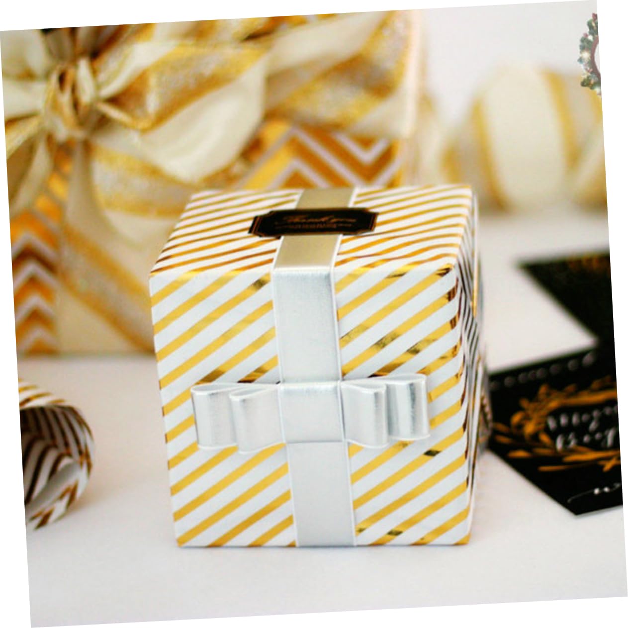 FOMIYES 12 Stk goldenes Geschenkpapier Packpapier scrapbook weihnachtse stamps geschenpapier Geschenkpapier für Weihnachten Hochzeitspapier Weihnachtspapier, Kraftpapier Streifen