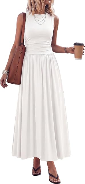 PRETTYGARDEN Summer Maxi Dresses for Women 2026 Sleeveless A Line Flowy Long Casual Sundress Wedding Guest Fashion Clothing