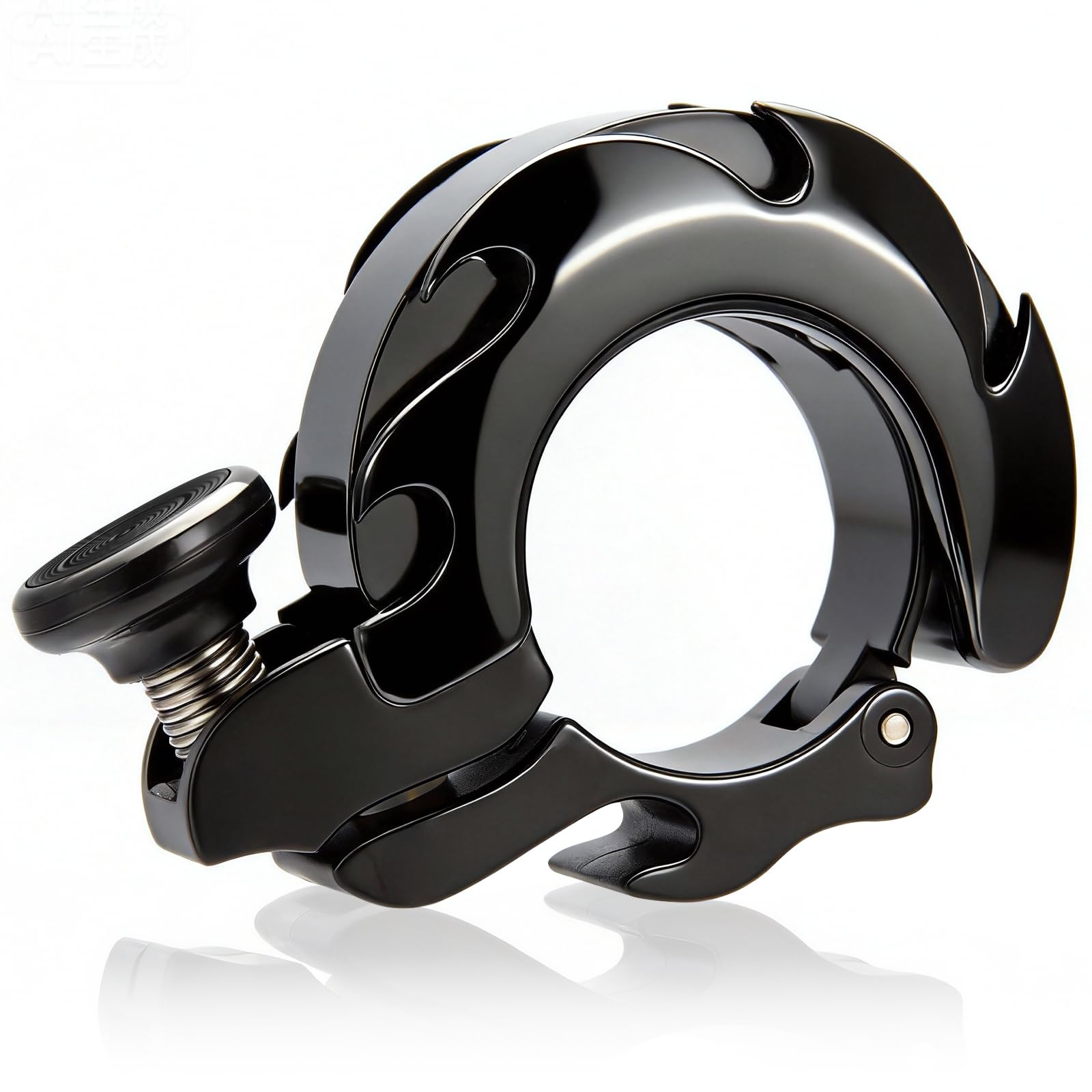 Fahrradklingel Mini Aluminium– Super Laut & Ultra Laut, Upgrade Fahrradklingel für MTB, Rennrad & Ebike – Passend für 19-25.4 mm Lenker, Perfekte Klingel für Mountainbike (Schwarz)