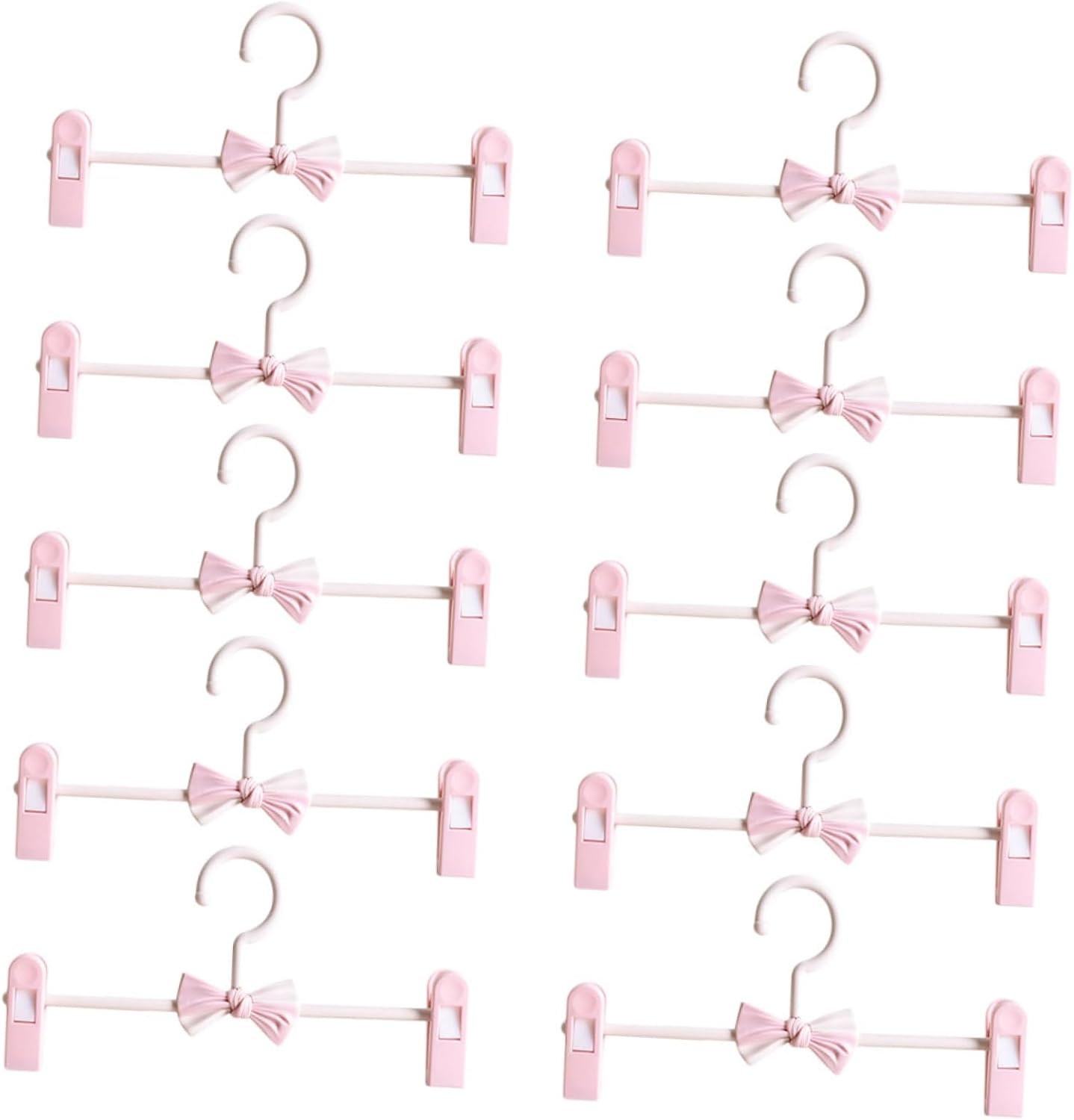 ibasenice 10pcs Adjustable Non-Slip Stretchable Pants and Skirt Hangers with Clips, Pink Household Clothes Organizer for ’ Closet Storage