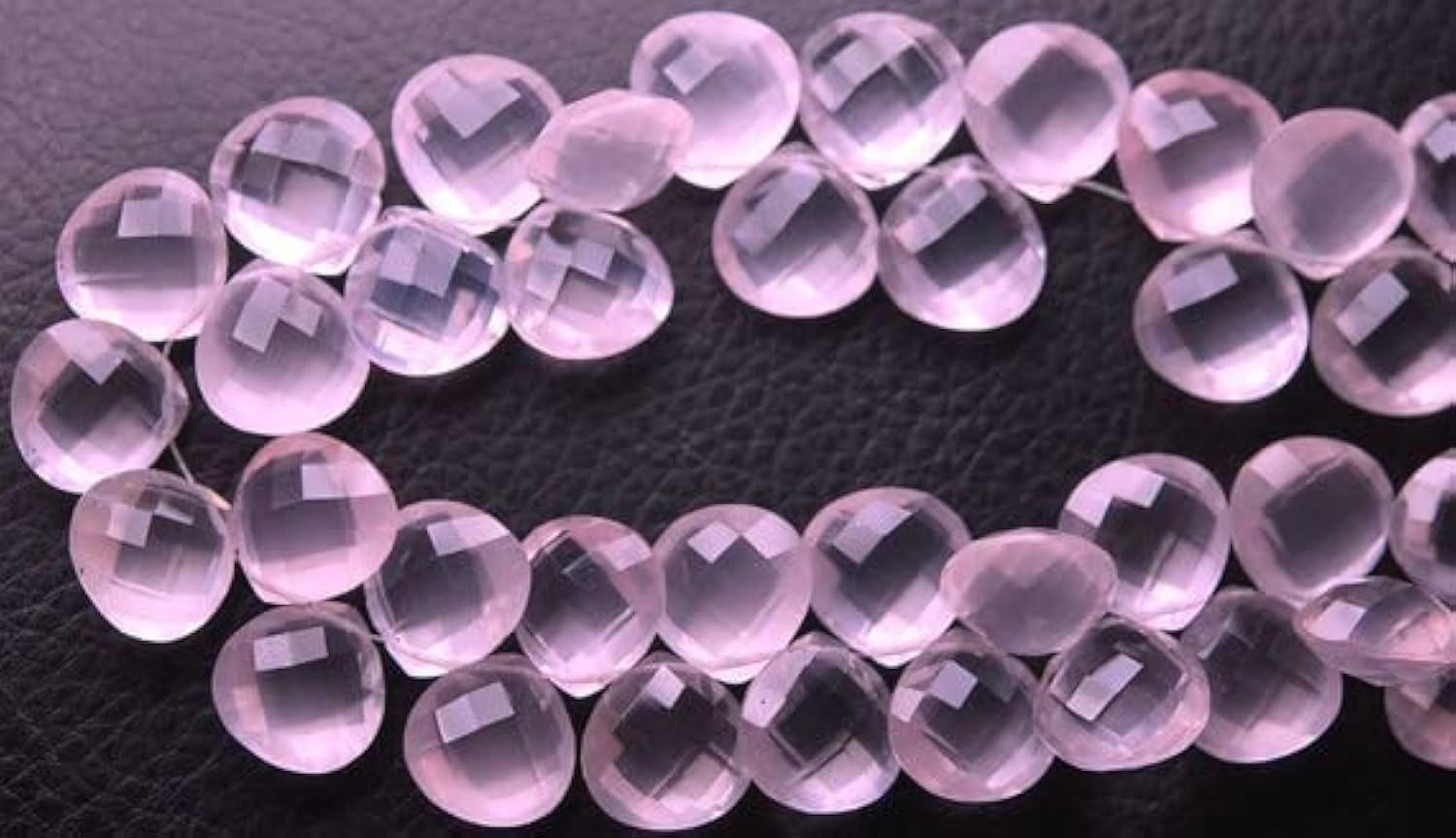 Quartz rose briolette 12mm en cœur pour créer vos boucles d'oreilles bohèmes chics