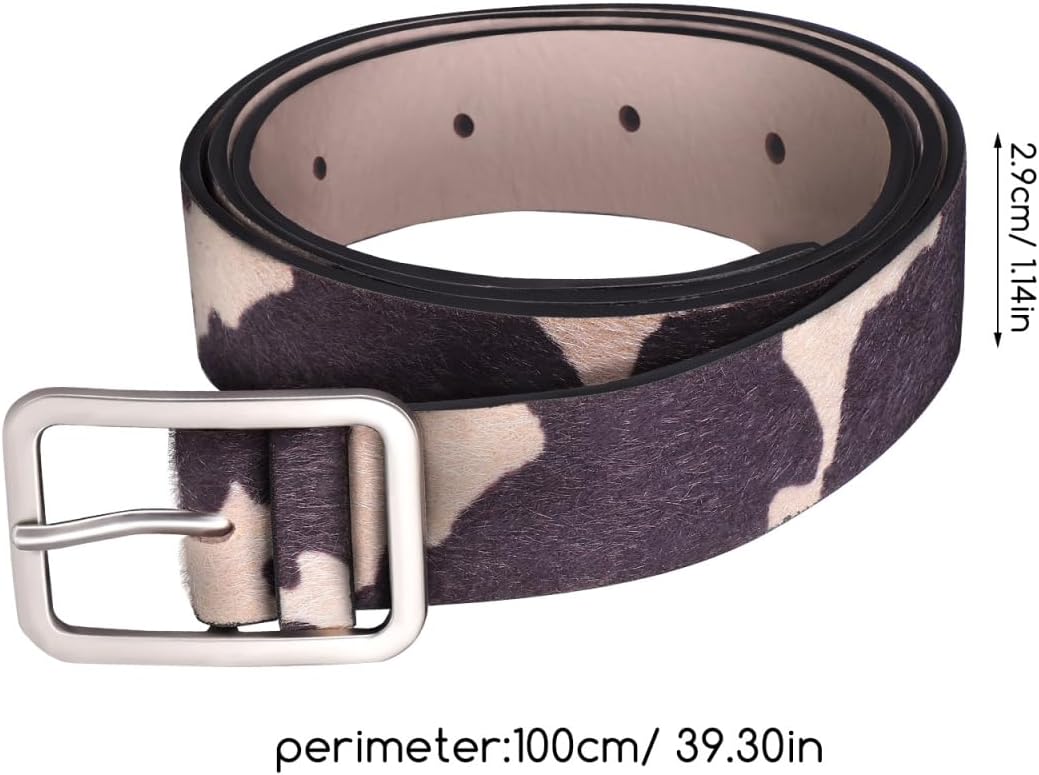 SUPVOX Cow Print Women's Fashion PU Leather Belt, Leather Cowgirl Belt, Stylish Outfits Accessories for Jeans & Dresses (1.14x39.3 Inch) - Image 6
