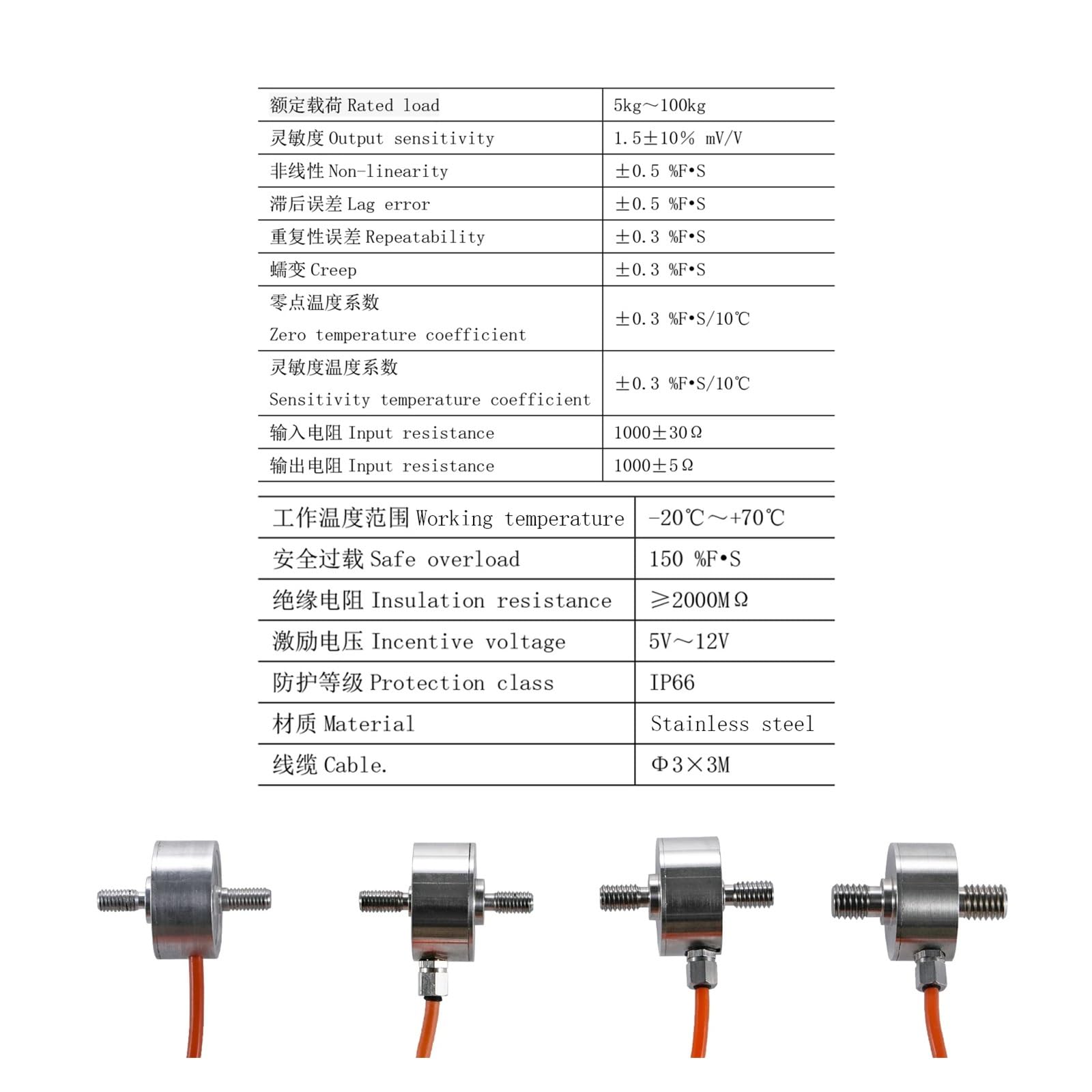 Célula de carga con indicador de tensión y compresión for báscula de 20/30/50/100 kg (compatible con HX711) para dispositivos de pesaje(20KG)