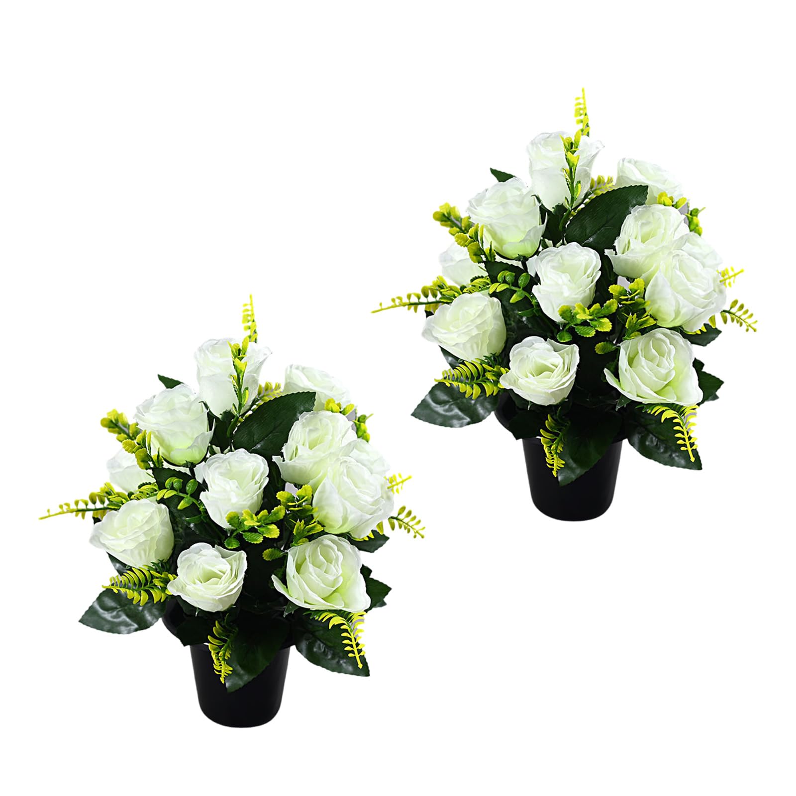 HDOYTXXM 2pcs Artificial Silk Rose Floral Arrangement Cemetery Flower Decoration for Memorial and Home Decoration Artificial Flowers