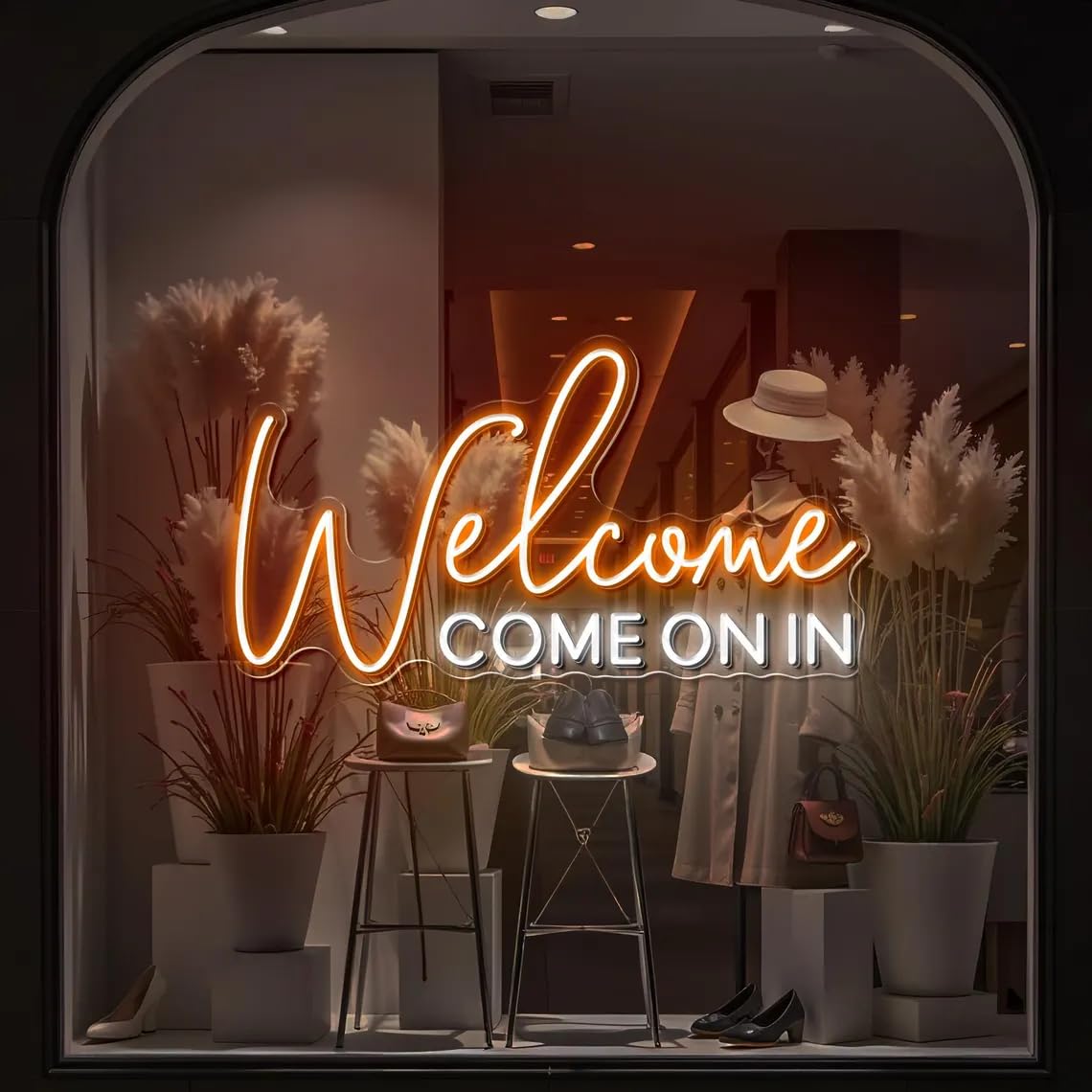 Welcome COME ON in Neon Sign Welcome Signs Storefront Custom Open LED For Restaurant Bar Shop Store Open