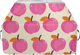 Peach Pink Gas Grill Cover All Weather Protection Burner Barbecue Cover Windproof BBQ Cover with Handle for Garden Outside