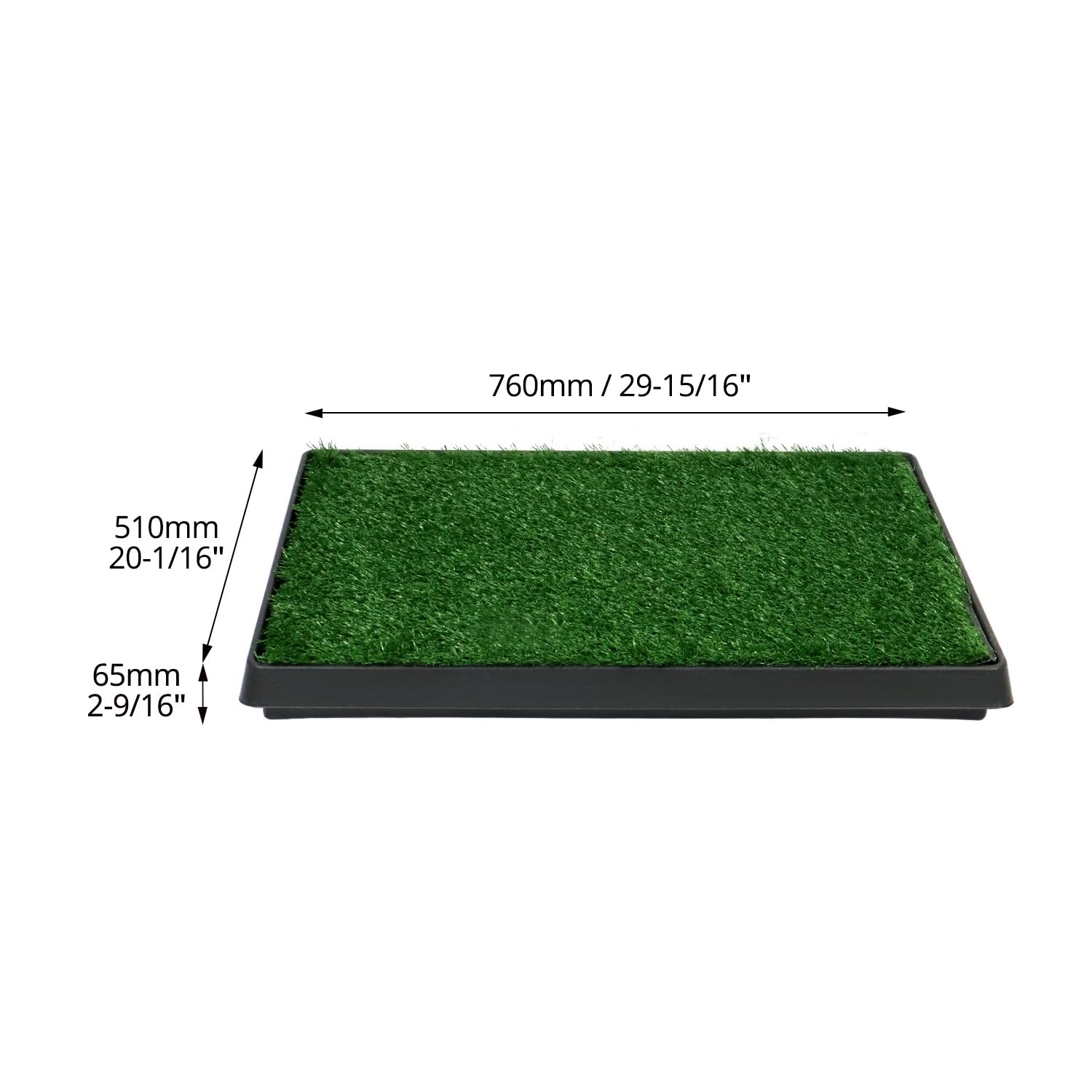 QWORK® 76 x 51 cm Inodoro Perros con Césped Artificial, Fácil de Limpiar, para Entrenamiento de Cachorros y Perros Ancianos