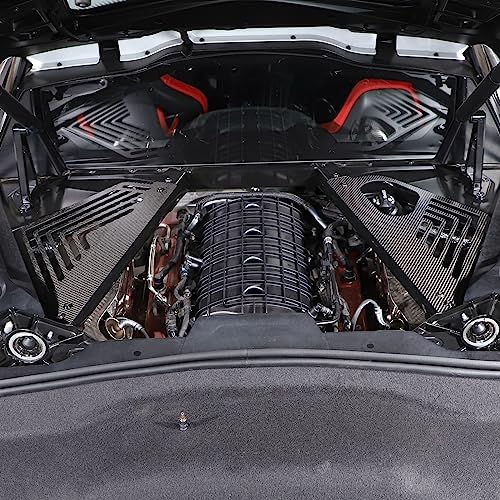 Image of TOYCIDFG Engine Bay Panel Cover Compatible with C8 Corvette 2020-2026, Left Right Splash Shield Case Guard Carbon Fiber Engine Bay Accessories (Matte Black)
