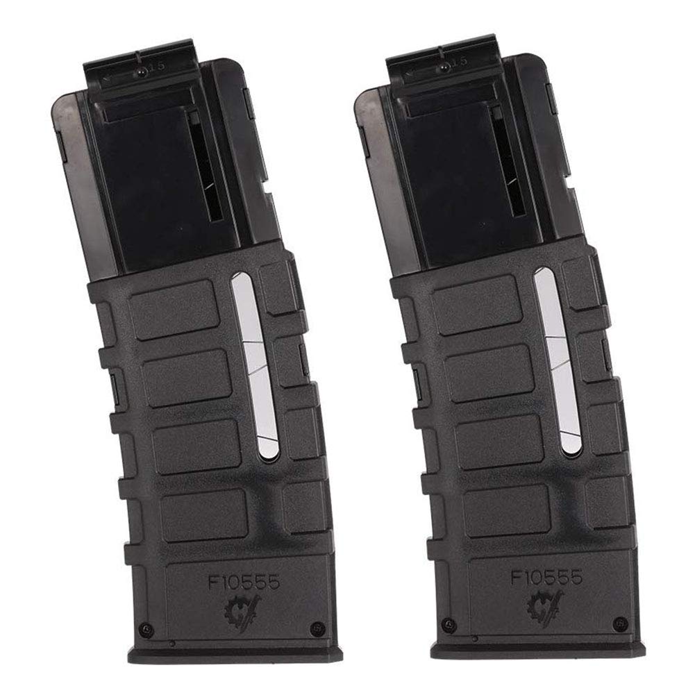 Soft Bullet Clip, 15 Darts Quick Reload Clip Magazine, Soft Foam Ammo Cartridge Toy Gun Clips for Nerf Series Blaster (Black-2PCS)