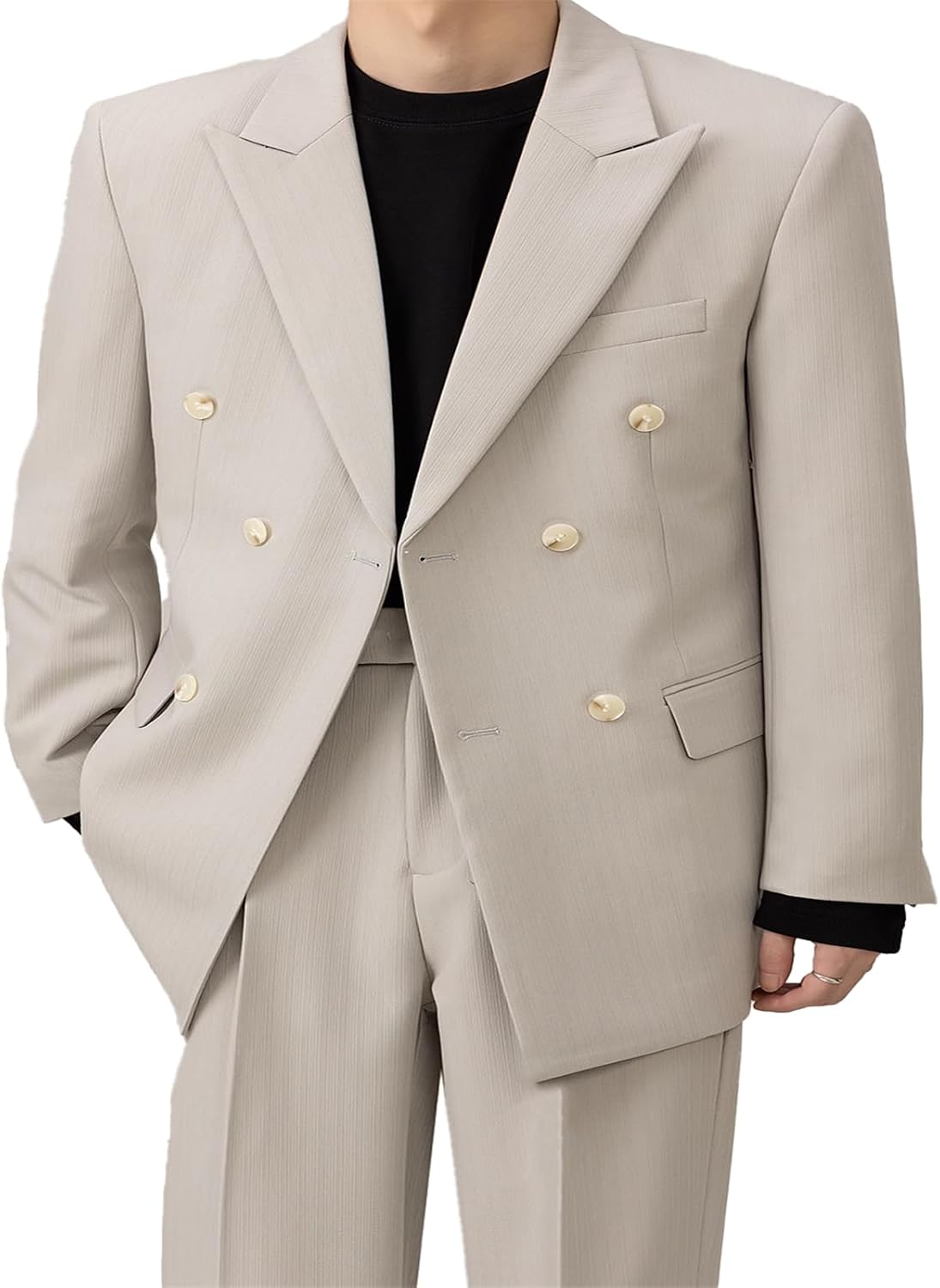 Mens Suit Jacket Slim Fit Blazer for Men Business Casual Spring Autumn Long Sleeves Coats