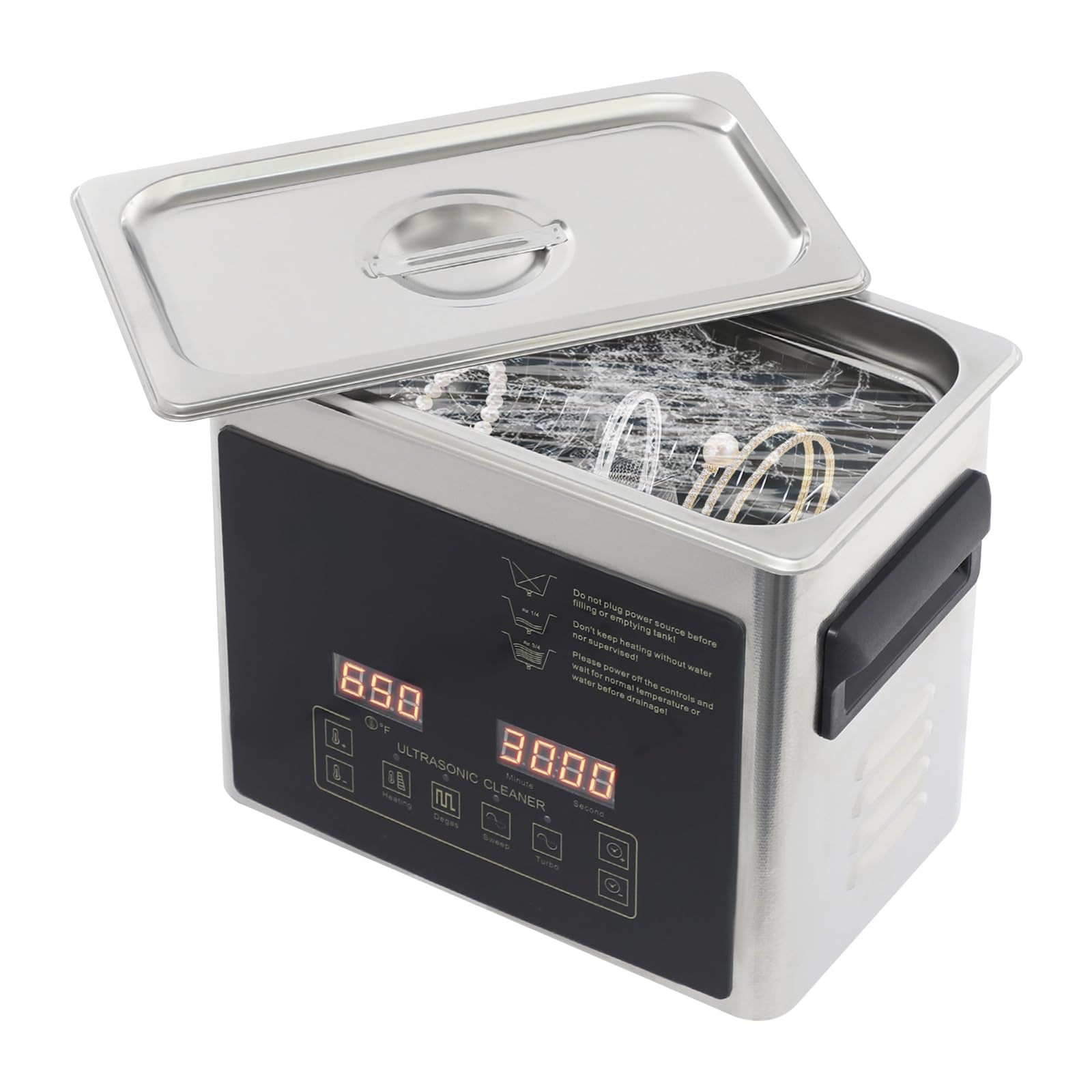Appareil de nettoyage à ultrasons double fréquence 28/40 kHz 3,2 l Fonction chauffage Minuterie Nettoyant bijoux Laboratoire Atelier