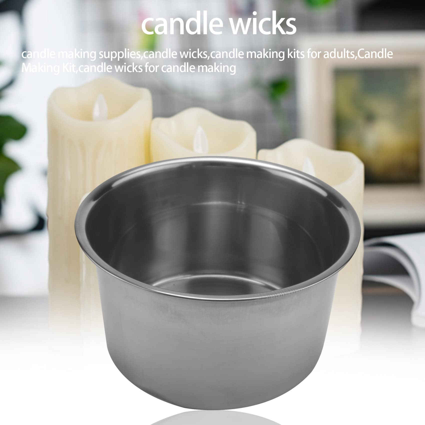 Set Fabrication Bougies Farfly - 4 Pièces Acier Inox - Chaudière Double, Pichet Et Cuillère