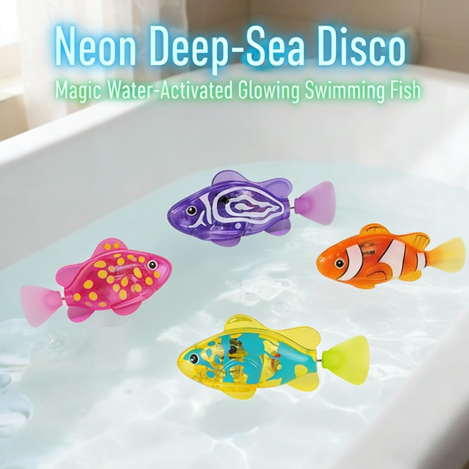 4 pièces Poisson Robot Poissons de Baignoire électriques,Poisson Jouet Enfant Electronique,Natation Fish Robot,Poisson Plastique Jouet,Poisson Robot,Jouet de Piscine pour la Piscine - Enfants,Chat - 2