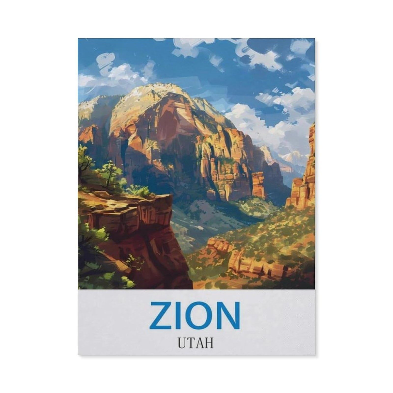 Zion Utah，Vintage Metal Sign Kitchen Bathroom Office Bar Coffee Garage Cave Home Living Wall Decor(15x30cm）6x12 inch-EC18