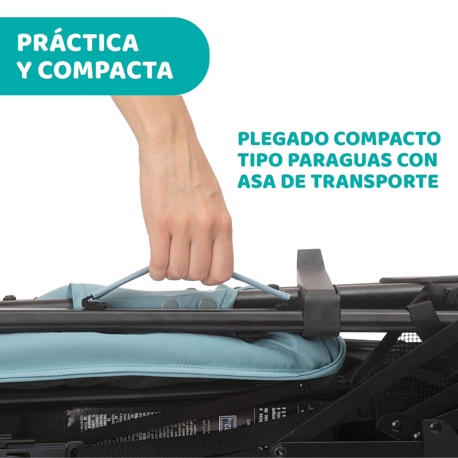 Chicco Silla de Paseo Liteway 4, Chasis de Aluminio Ligero, De 0 a 22Kg, Límite de Peso 25Kg, Manillas Acolchadas, Respaldo en 4 Posiciones, Reposapiernas, Capota XL Ajustable, Azul (Hydra)
