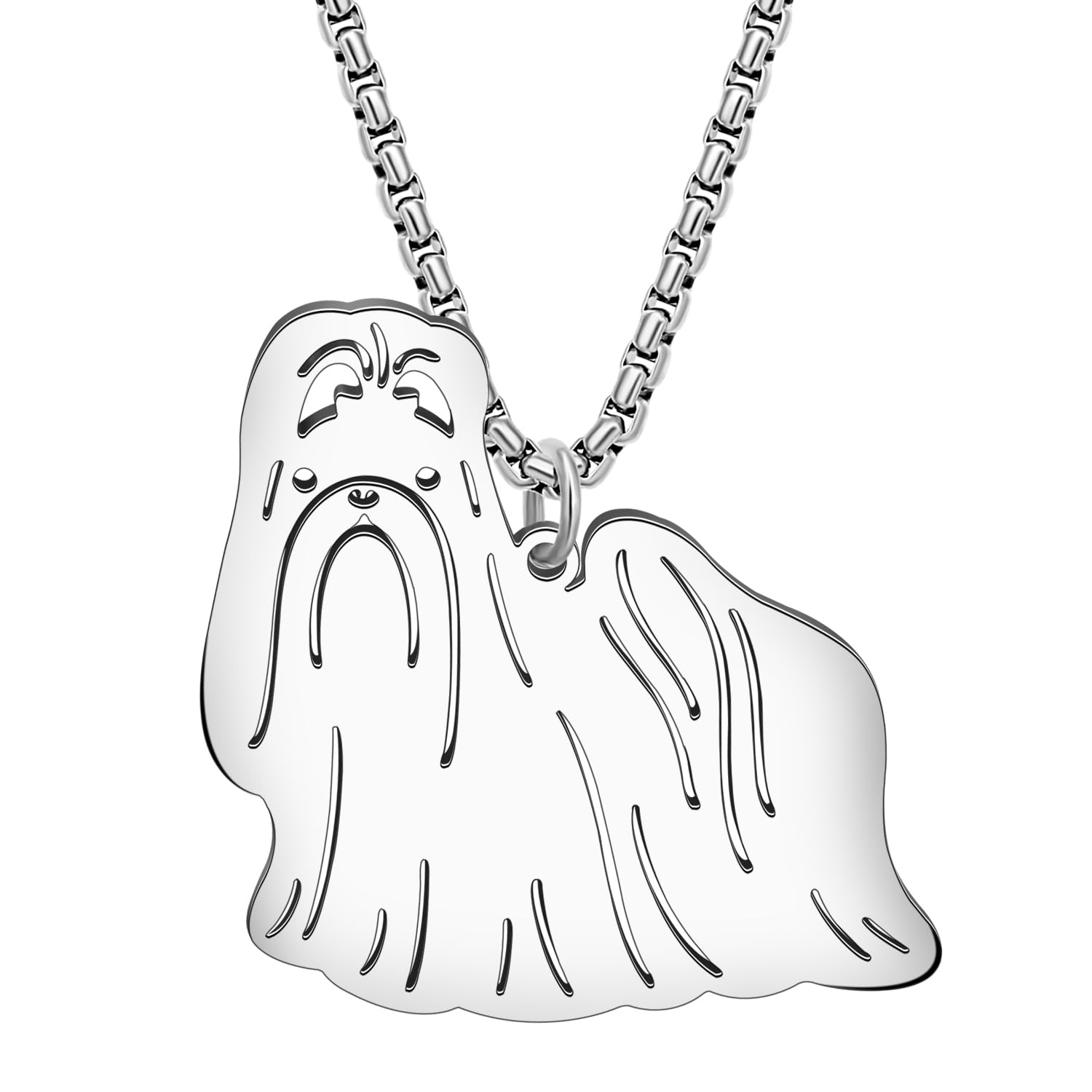NEWEI Cute Dog Necklace Pendant 18K Gold Plated Stainless Steel Fashion Pet Dog Jewelry Gifts for Women Girls Dog Mom Adjustable Charms