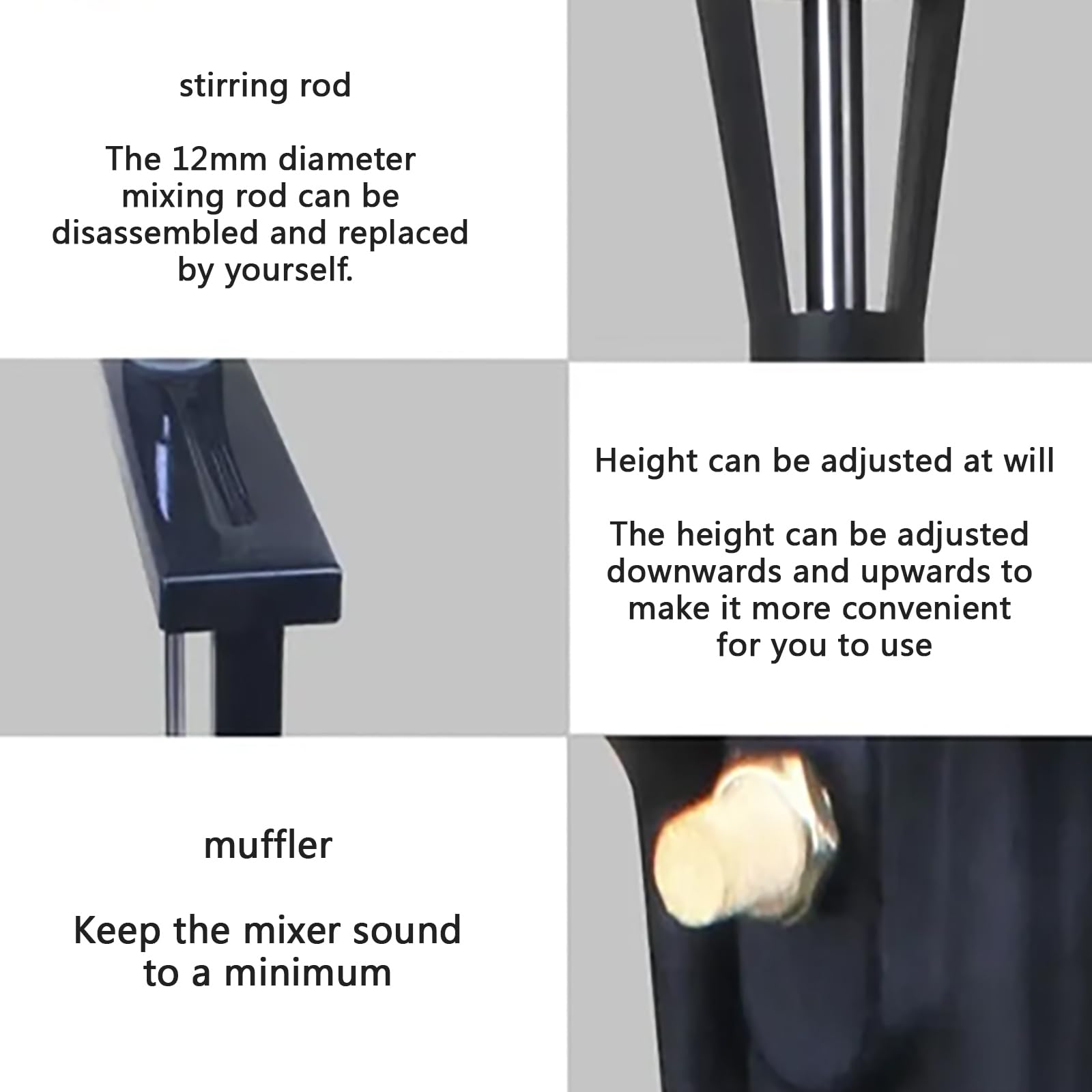 Batidora neumática de soporte 20L, velocidad ajustable 1500-3000r/min, elevación de 90 cm, acero inoxidable 3 impulsores para mezcla de pintura y resina