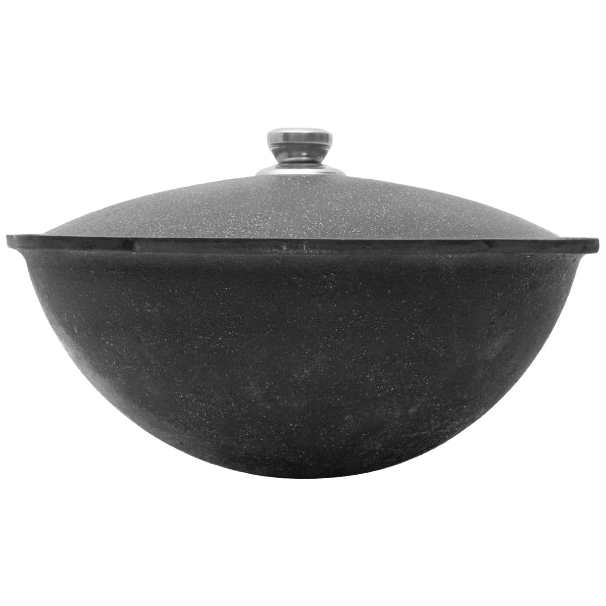 Kazan Topf aus Gusseisen mit Deckel, für Utschak geeignet, Outdoorküche Gulasch Kanone Kasan (8 Liter - runder Boden)