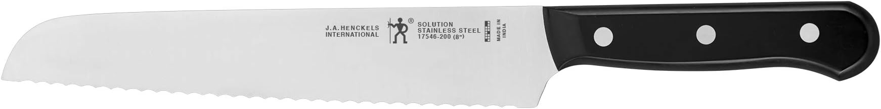 Solution Razor-Sharp 8-inch Bread Knife, Cake Knife, German Engineered Informed by 100+ Years of Mastery, Black/Stainless Steel