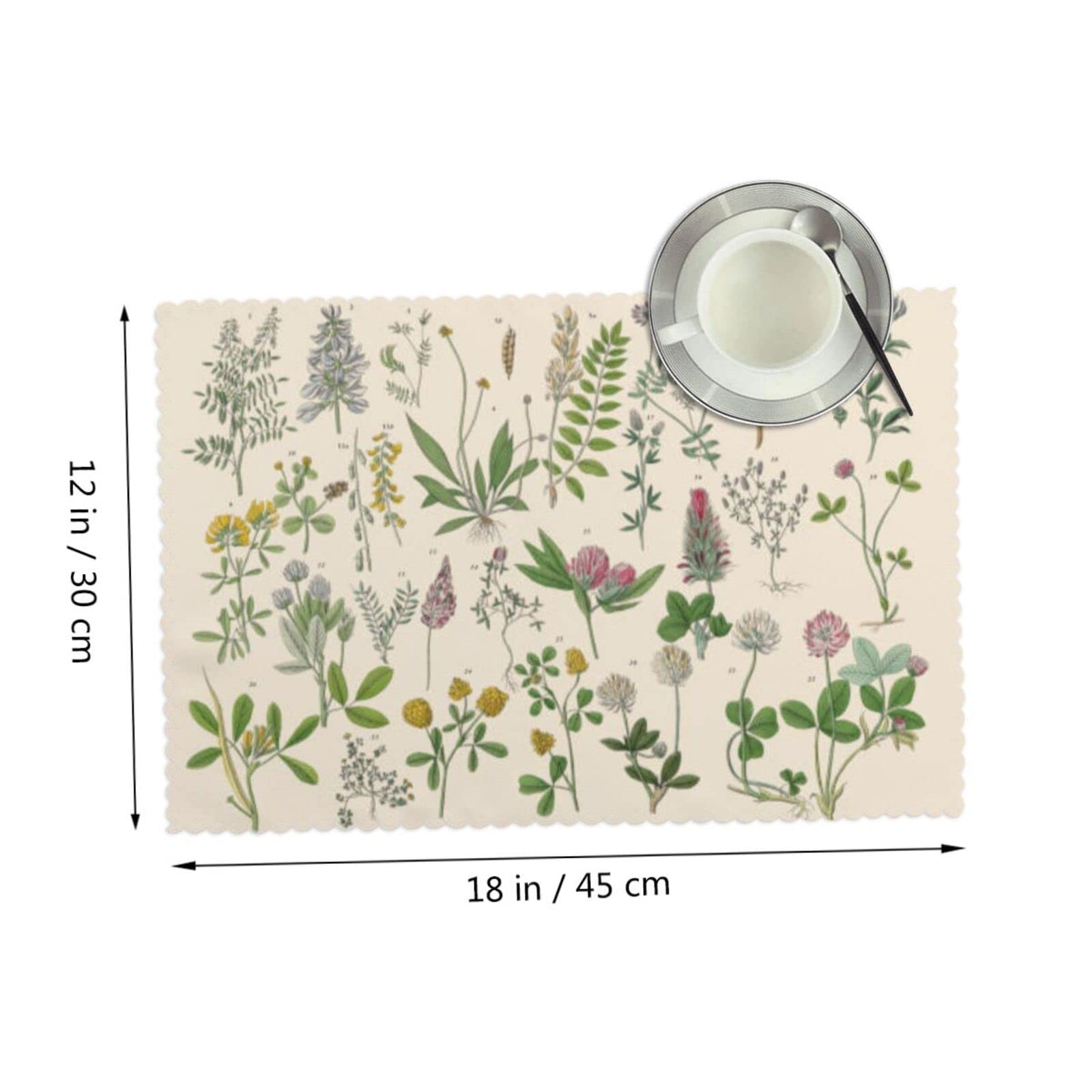 Lot De 4 Sets De Table Résistants à La Chaleur, Lavables, Pour Décoration Quotidienne Et Fêtes En Plein Air, Plantes Vertes En Pot, 45,7 X 30,5 Cm