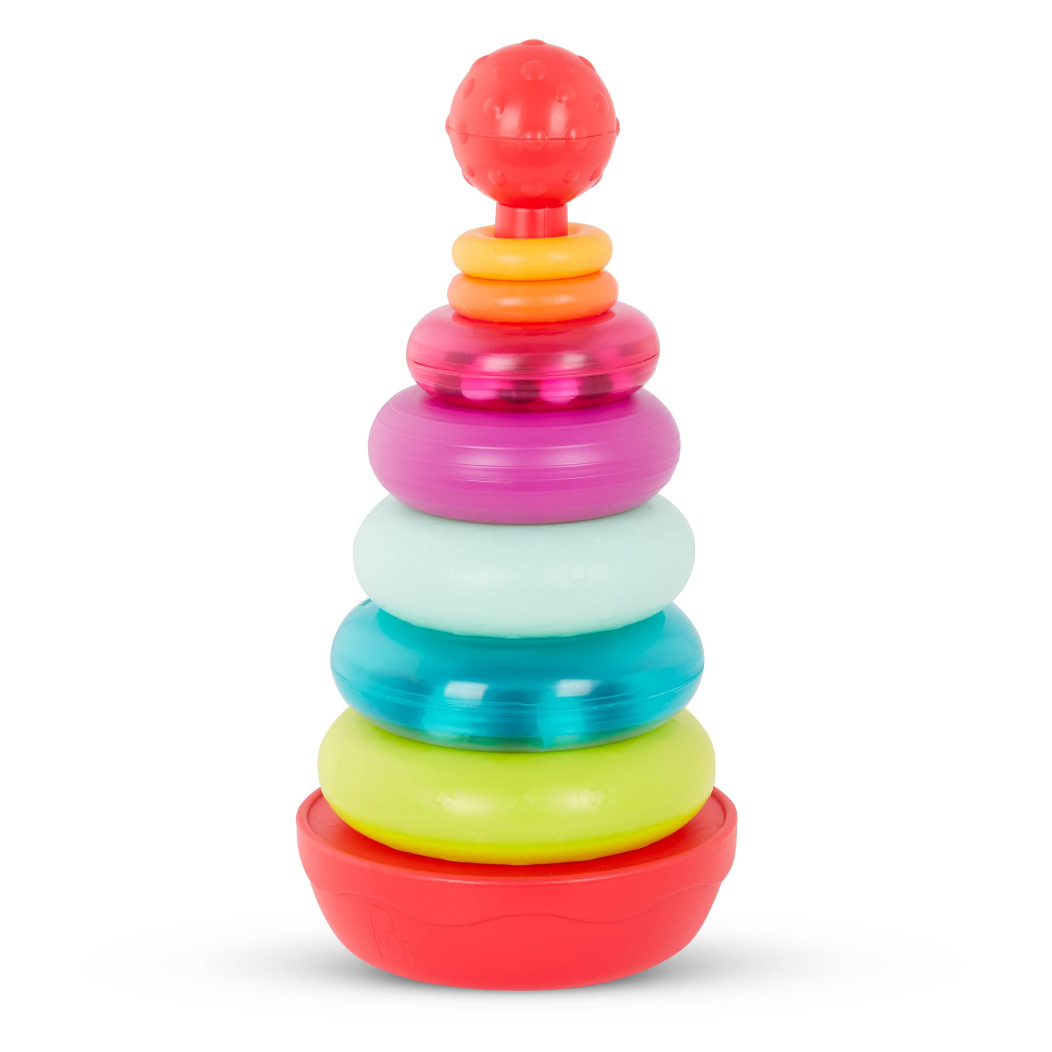 Amazon.com: B. toys - B. Baby – Stacking Rings – Colorful Teether Set ...