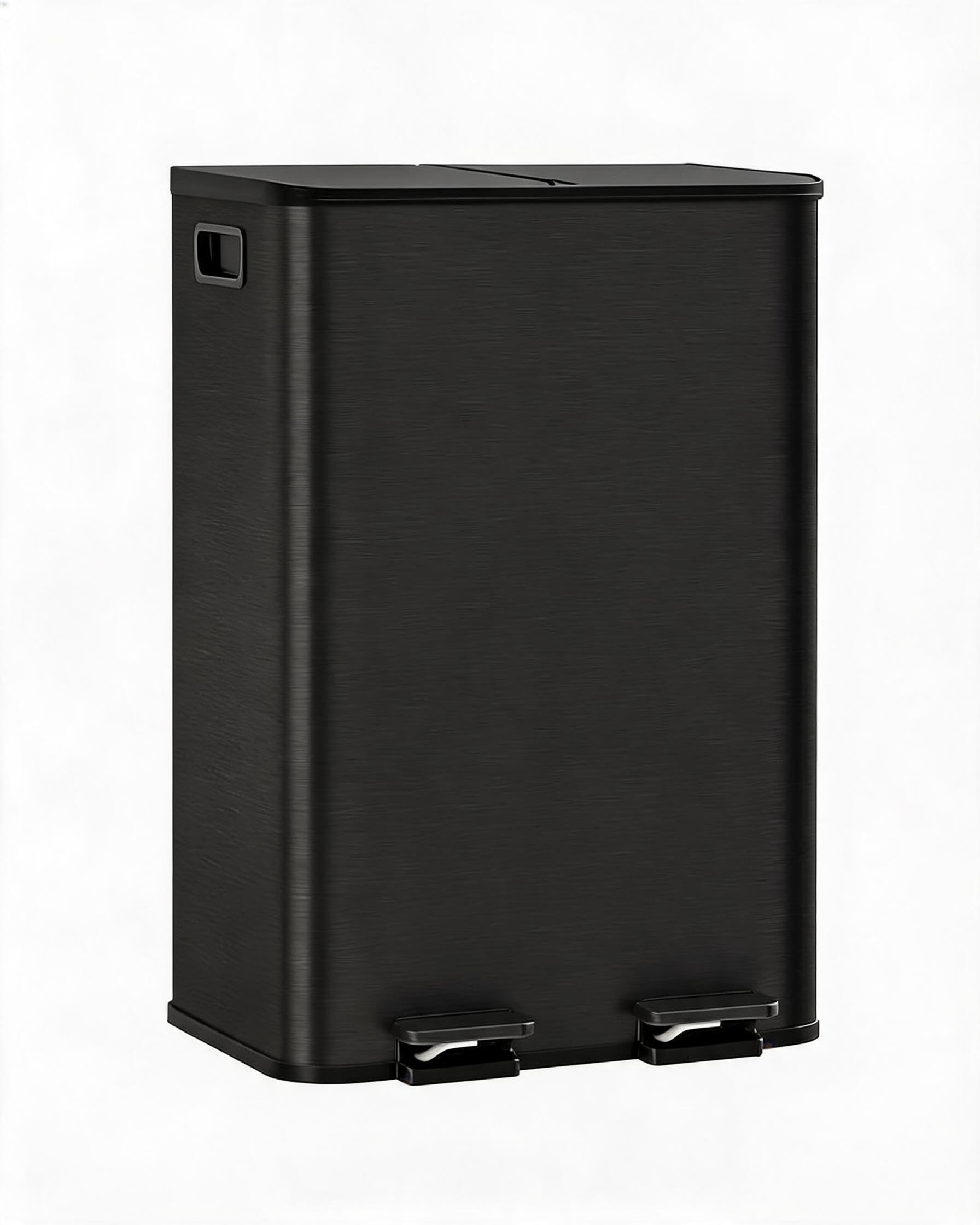 Poubelle à Pédale 80L (2x40L) Acier Inox, Argent