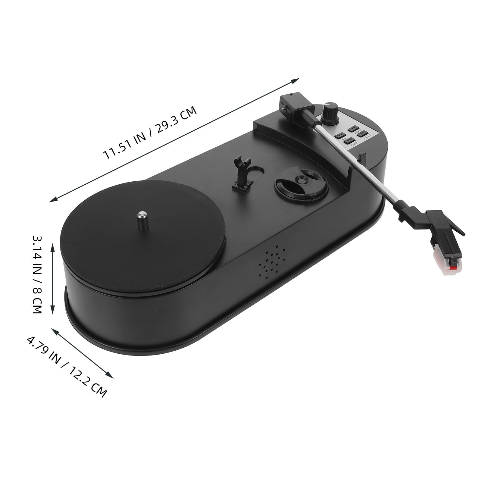 Giradischi in Vinile Nero con Controllo Intuitivo e Audio ad Alta Fedeltà, Materiale Abs, Formato di Registrazione Mp3, per Feste e Festival