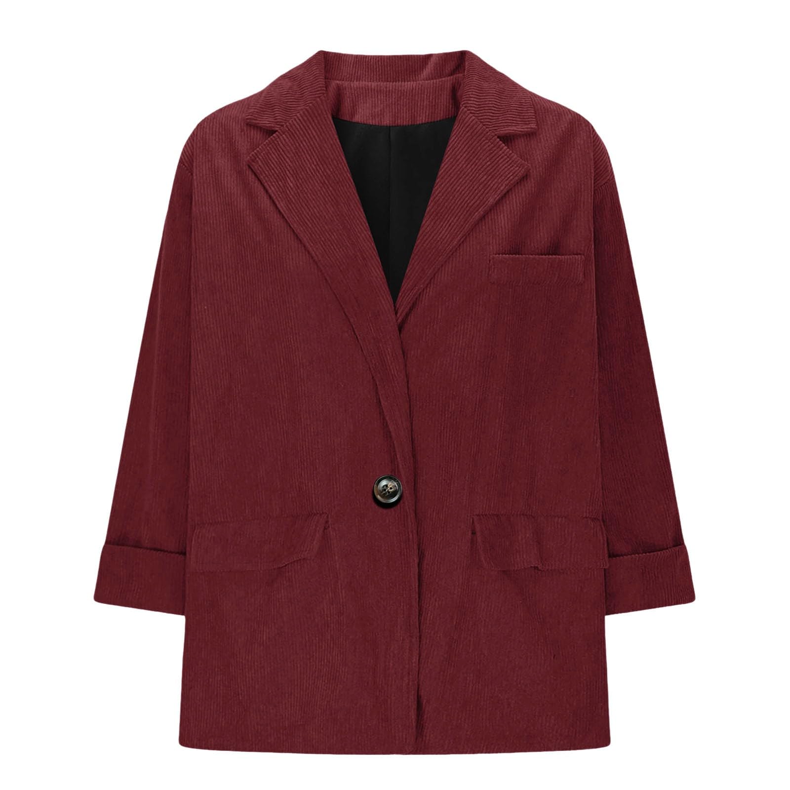 Cocila Veste De Costume DéContractéE en Velours CôTelé pour Femme Couleur Unie Style DéContracté Au Quotidien Manteau en Tendance Veste Femmes Demi Saison Vestes De RandonnéE Femmes Polaire
