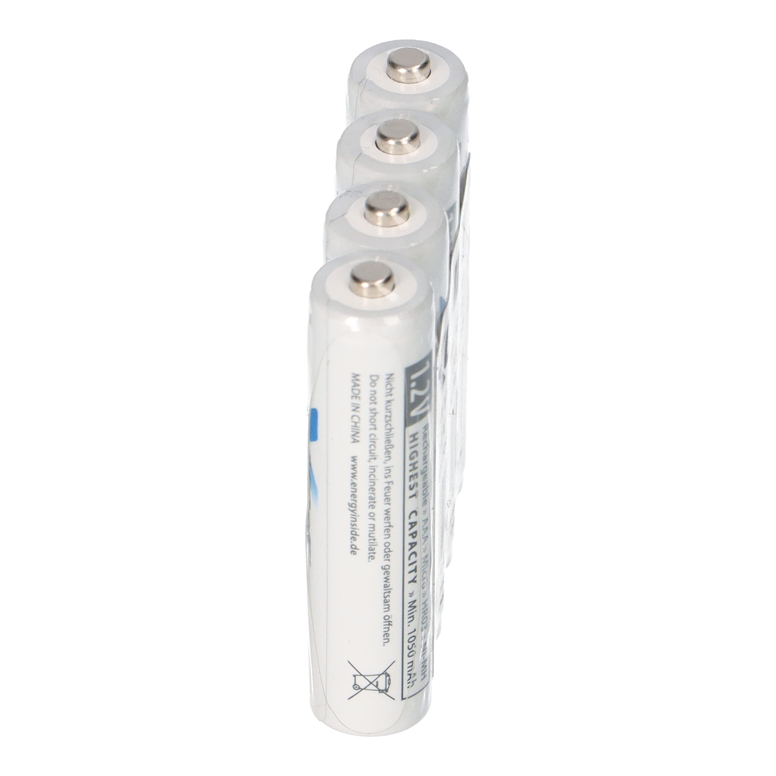 20 batterie tipo 1150 mAh, 1,2 V, NiMH Micro AAA, ricaricabili ad alta capacità, bassa autoscarica, ideali per flash, controller Wii e Xbox (20 x AAA)