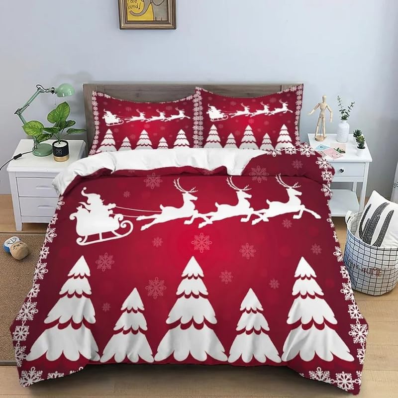 Housse de couette 240 x 260 pour un lit double au décor de Noël