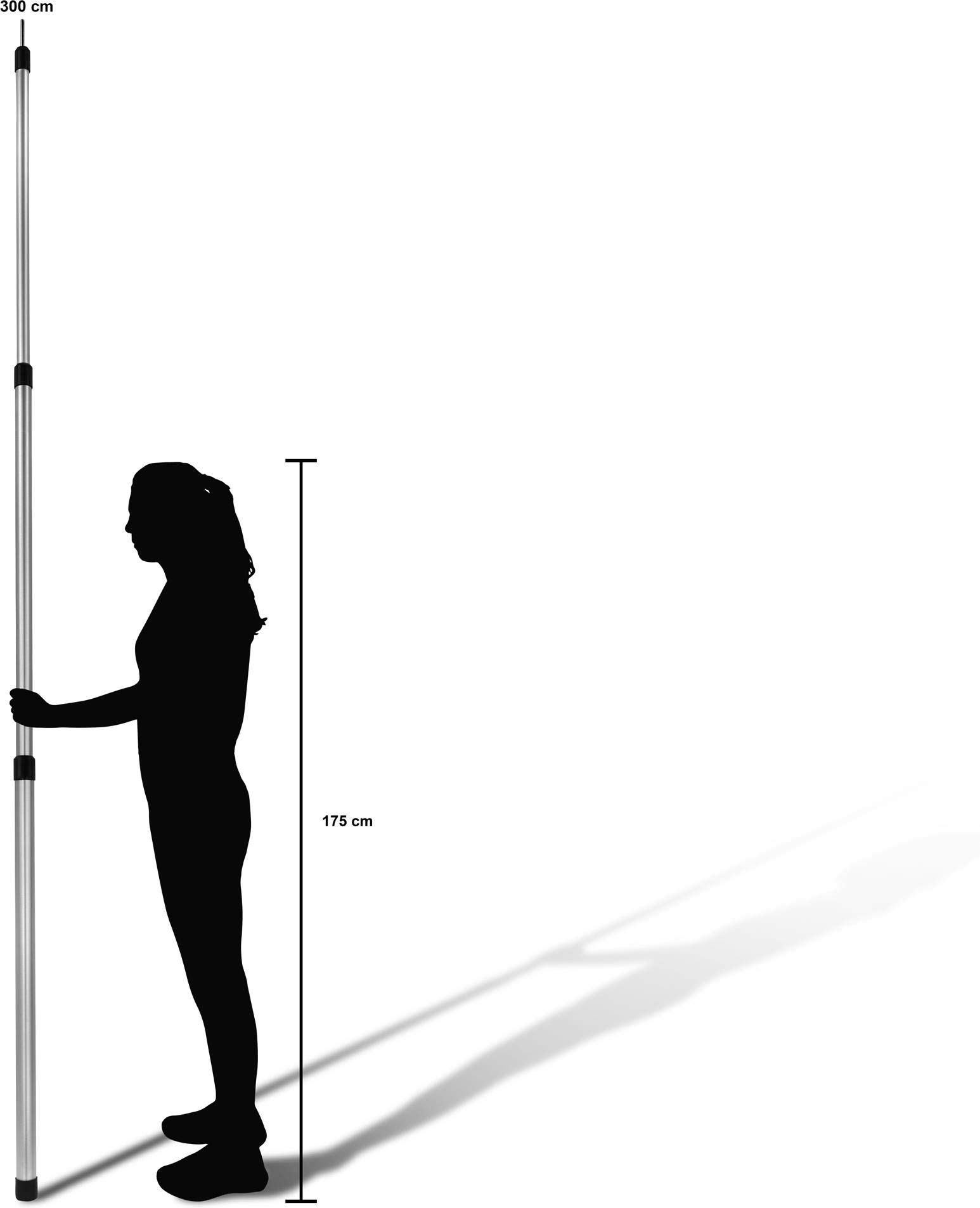 XXXL Aufstellstange Aluminium Teleskopstangen 116-300 cm Zeltstange für Familienzelt, Sonnensegel, Planen oder Tarps Farbe 1-Stück