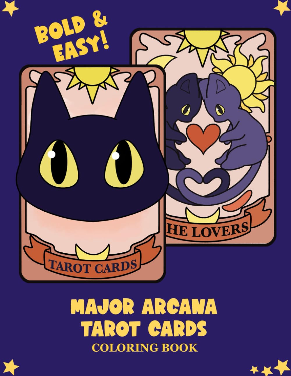 Major Arcana Tarot Cards Coloring Book: Cute Kawaii Cat Major Arcana Coloring Book for Relaxation and Creativity for kids and adults
