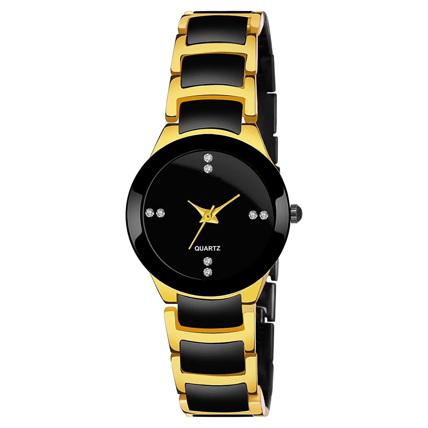 Brajin Analog Womens Watch Stainless Steel Dial Wrist Watches for Women Stylish Belt Ladies Watch - Water Resistant Watches for Girls (Black & Gold) (B0BZD7RCB9) Amazon Price History, Amazon Price Tracker
