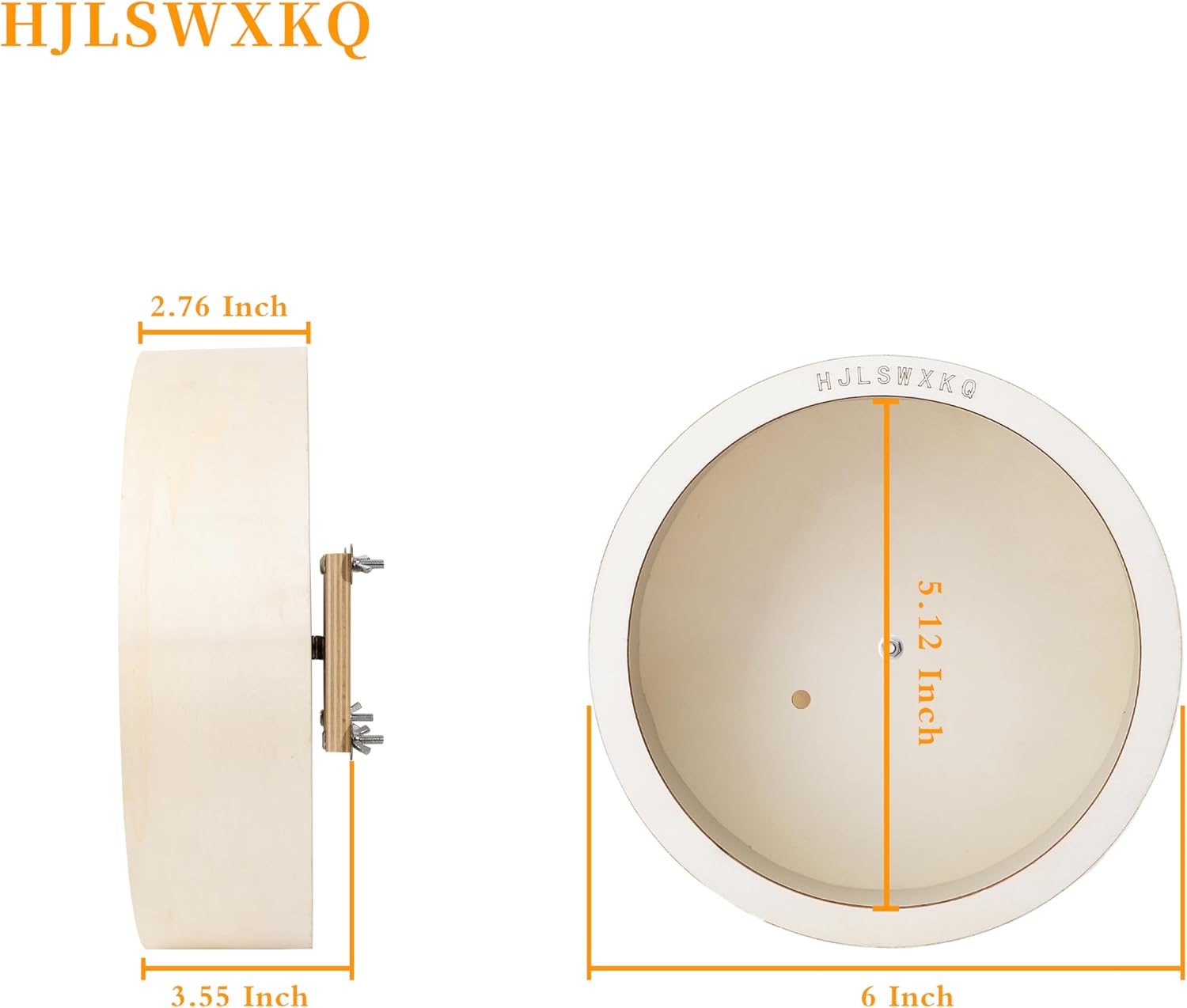 6inch Wall-Mount Silent Hamster Wheel, Wooden Small Animal Exercise Wheel with Removable & Washable Track for Gerbil, Mouse, Syrian Hamster（6in）