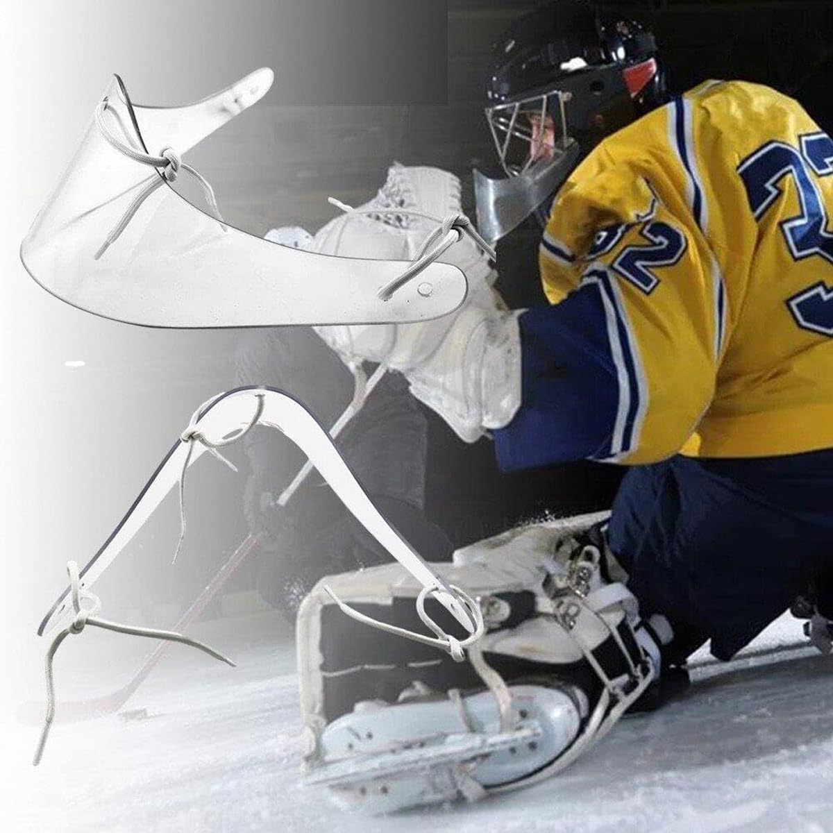 Riven Protège-nuque de gardien de but de hockey sur glace - Protection de la nuque transparente pour la tête de hockey