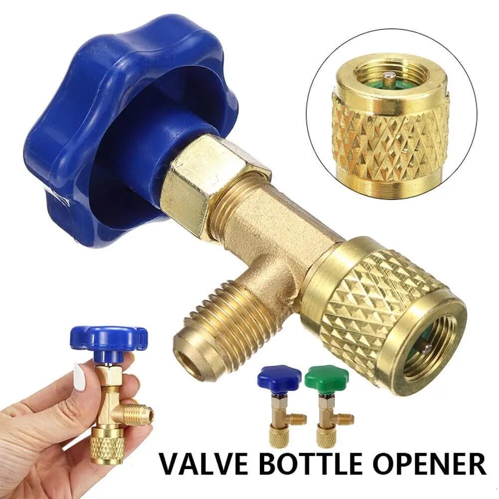 Convient Pour R22 R134a R410A Ouvre-vanne De Distribution De Gaz Réfrigérant Bouteille Réfrigérant Peut Taper 1/4 Adaptateur De Filetage SAE 1 Pièce. Vanne de Commande de Chauffage Voiture(A)