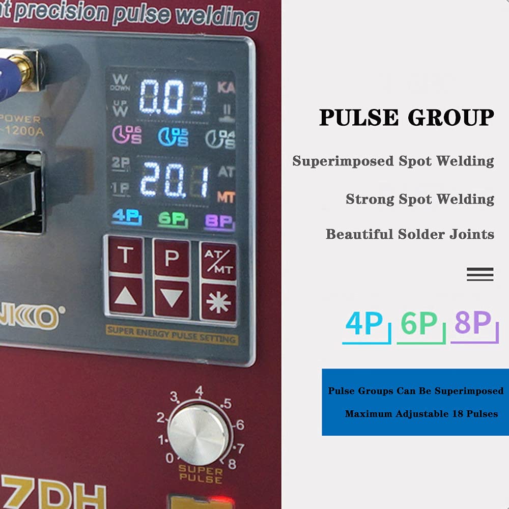 Zgrzewarka punktowa do akumulatorów 737DH, zgrzewarka impulsowa do akumulatorów litowych 18650 14500 akumulator działa z paskami niklowymi 0.35mm inteligentna funkcja opóźnienia czasowego, 220V