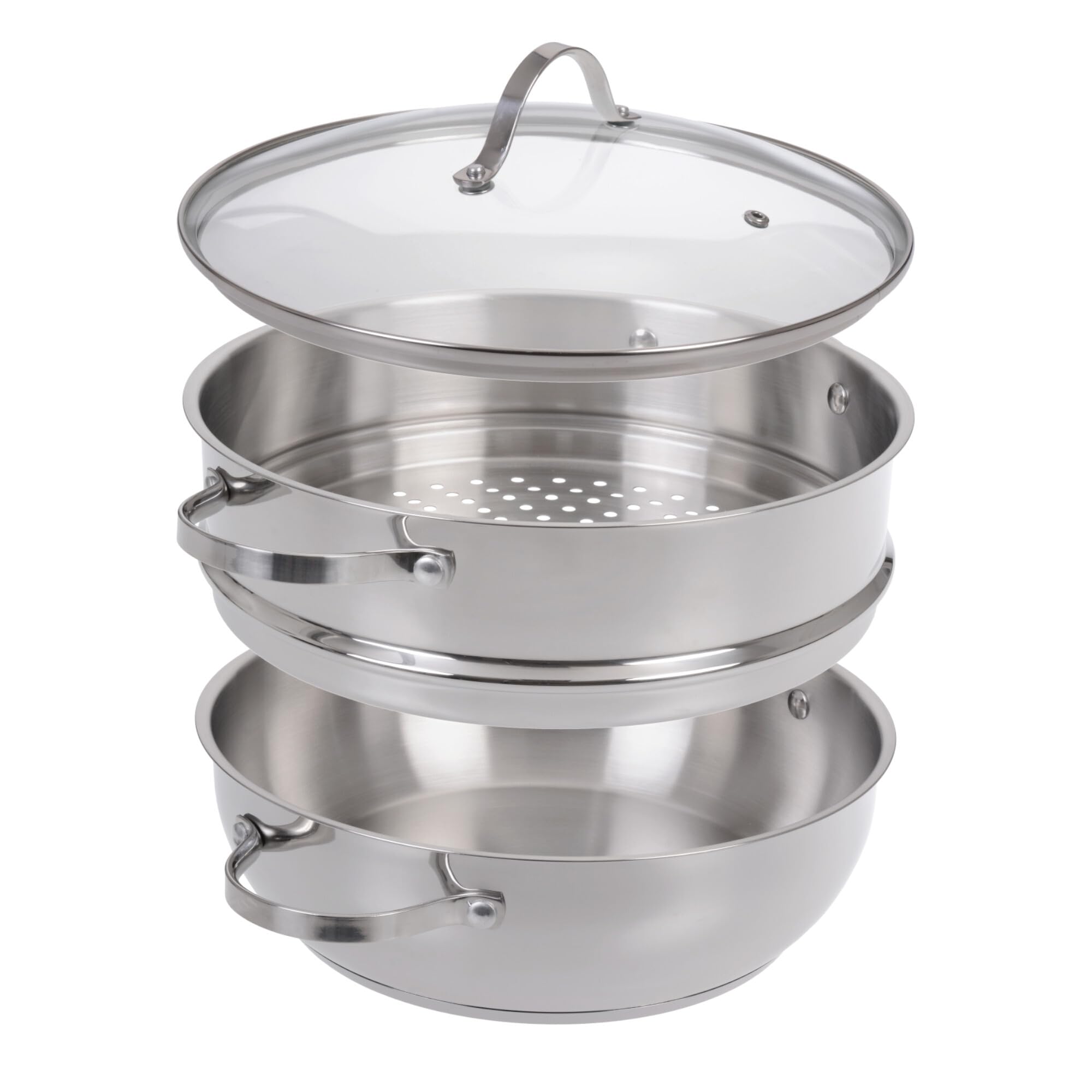 GRÄWE Inserto a vapore in acciaio inox 28 cm per vaporizzatore Pro Line, robusto inserto a vapore per una sana cottura di verdure, pesce e carne, acciaio inossidabile di alta qualità 18/10, lavabile