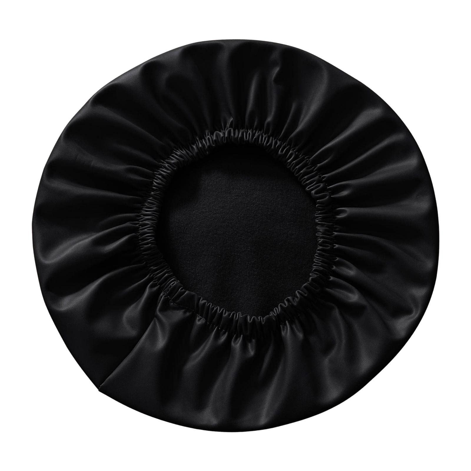 Round Stool Chair Cover PU Leather Waterproof Chair Protector Seat Cover Black-image-41