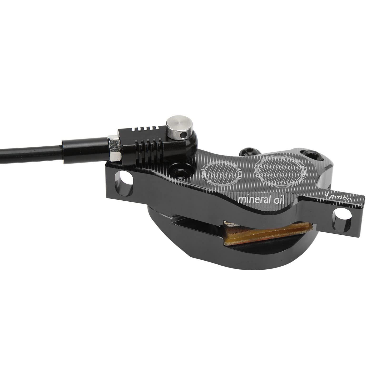 vélo 4 pistons avant arrière frein à disque hydraulique VTT CNC frein à huile bilatéral (Noire)