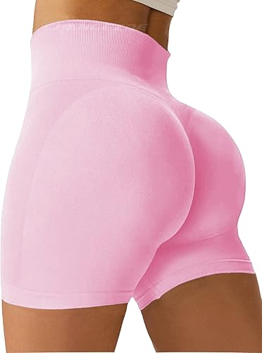 Pantalones cortos de entrenamiento de cintura alta para mujer, pantalones cortos de ciclista de elastano para levantamiento de glúteos