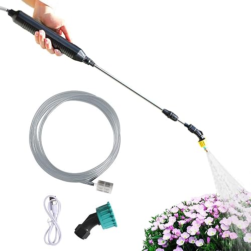 REHOOF Pulverizador eléctrico para jardín, aerosol recargable para plantas, varita de riego portátil con pilas, varita de pulverización eléctrica