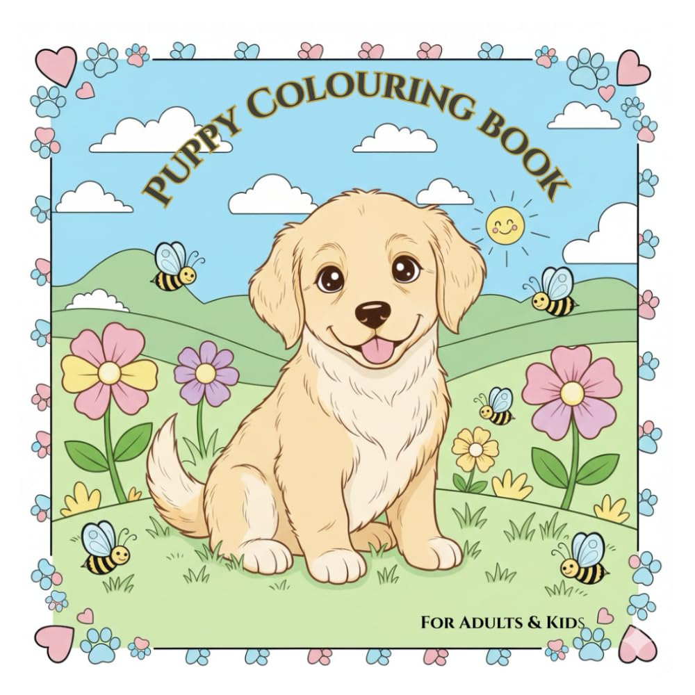 Puppy Colouring Book: For Adults & Kids: Relax and Enjoy the Adventure with Coco the puppy.