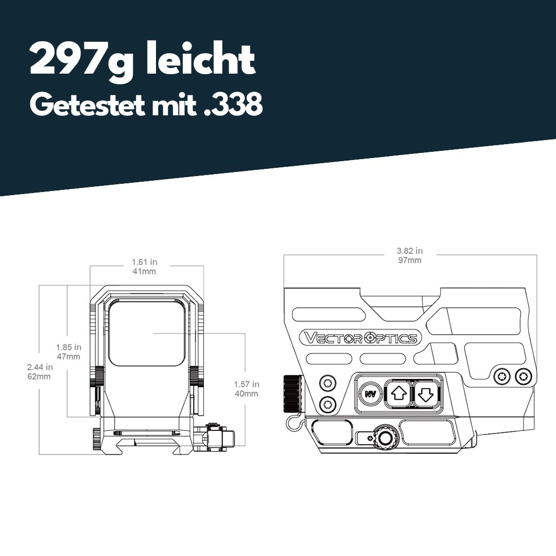Vector Optics SCRD-67 Frenzy Plus 1x31x26 Rotpunkt Visier für Sport, Airsoft und Jagd, Luftgewehr, Ziel-Visier, Reflex-Visier, Red-Dot zum zielen