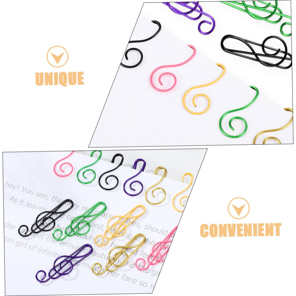 SHINEOFI 300stücke Bunte Musiknoten Büroklammern Aus Metall Praktische Kleine Klammern Für Dokumente Notizen Scrapbooking Und Mehr Für Schule Und Büro