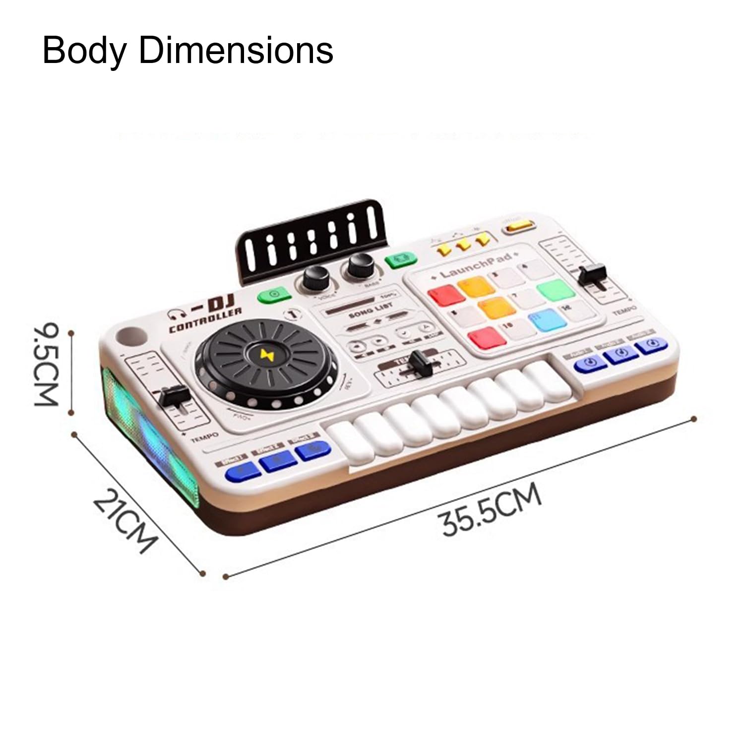 Dj Pult Principianti, Dj Pult Bambini, Dj Mixer Station Portatile Dj, Macchina Dj per bambini, Bluetooth con microfono regolabile, gradiente luminoso, adatto per bambini di età compresa tra 3 e 12