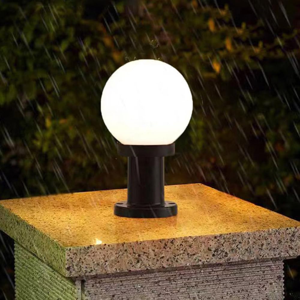 Mengjay Pedestal Light Outdoor Light,Column Lamp Outdoor Bollard Light Stand Light Outdoor Path Light Outdoor Pillar Lamp,Outdoor Waterproof Park Landscape Outdoor Lighting (∅15CM)