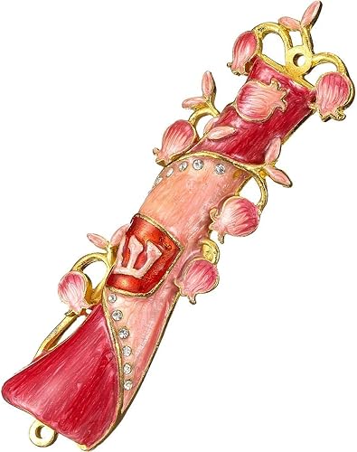 Miniatura 3 de Matashi Mezuzah pintado a mano chapado en oro y cristales