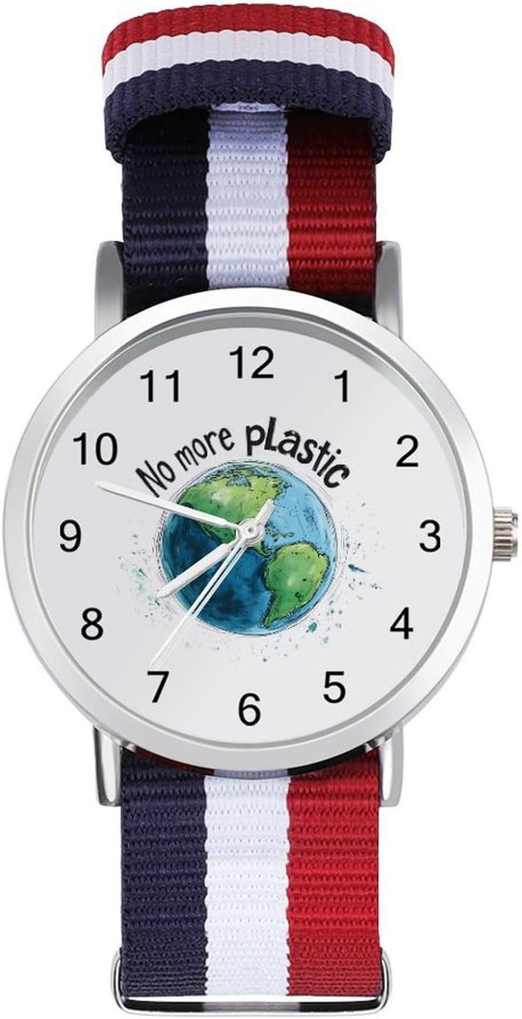No More Plastic Funny Wrist Watches for Men Women Fashion Graphic Watch for Work Workout